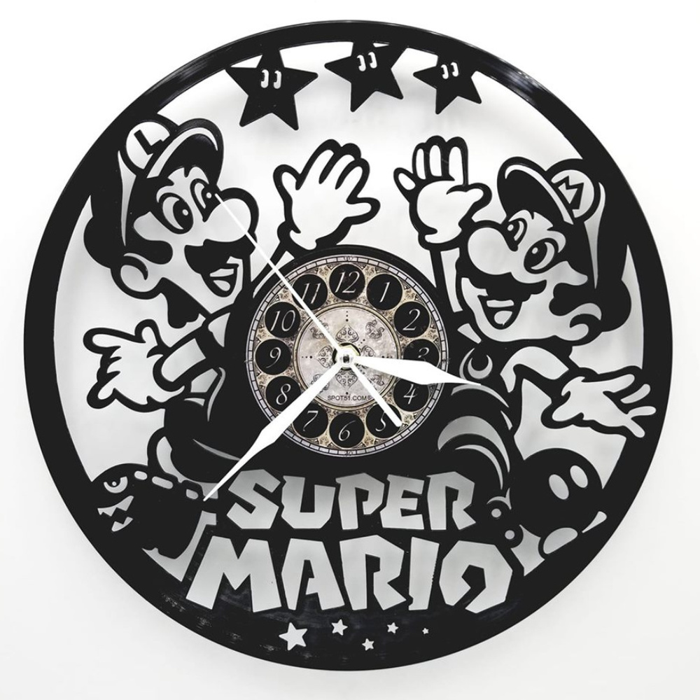 SUPER MARIO BROTHERS vinyl record clock